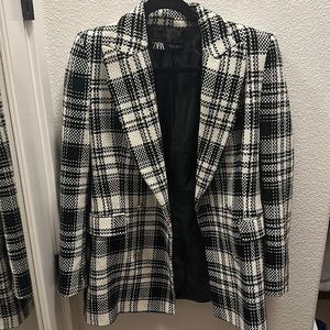 Zara black & white coat blazer